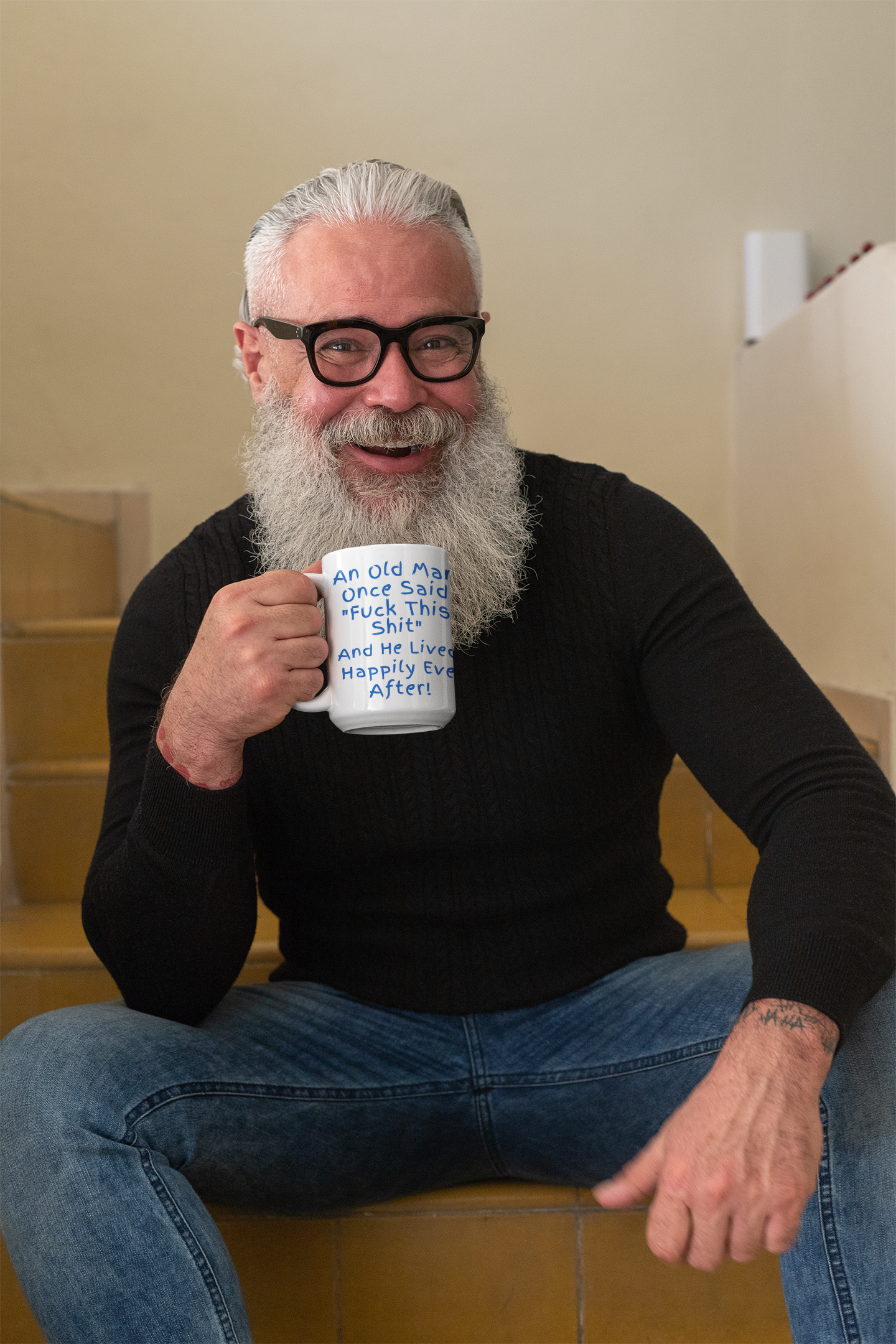 mug-mockup-of-a-bearded-senior-man-having-tea-in-the-stairs-24002